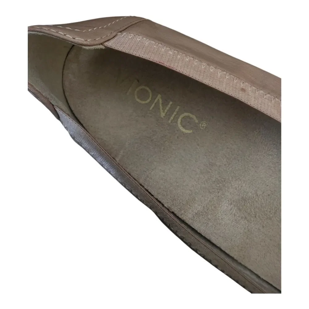 VIONIC Caroll Tan‎ Leather Crossover Ballet Flat - Size 6 1/2